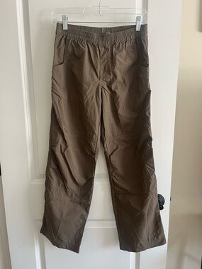L.L. bean unisex kids nylon taupe pants sz 14